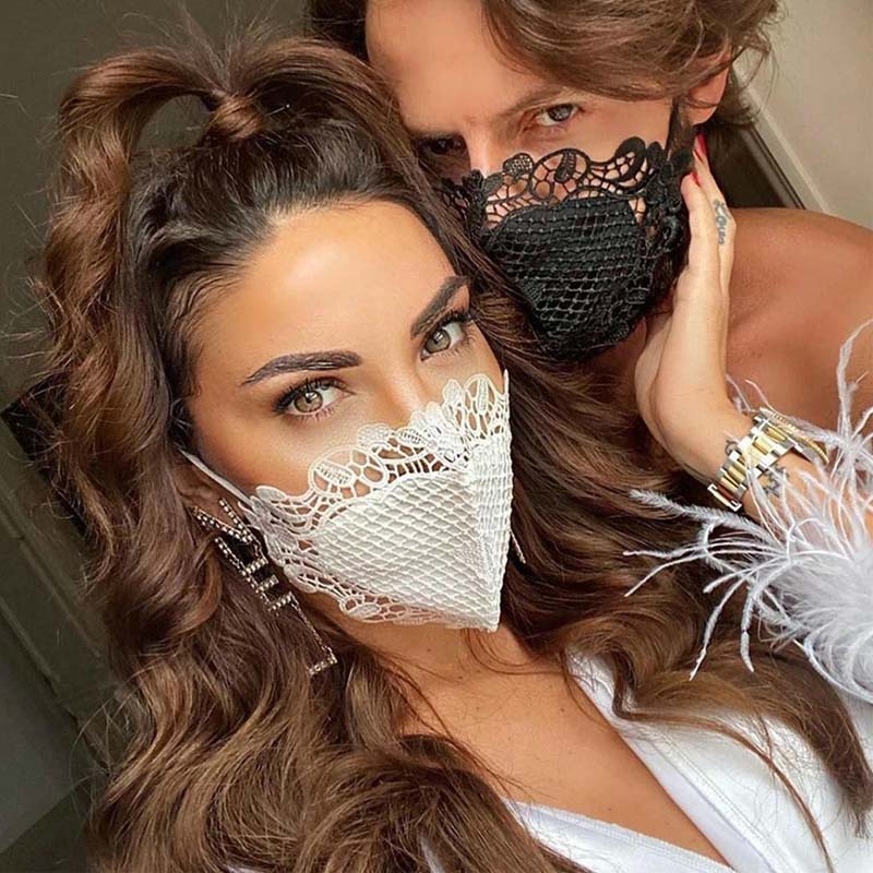 Khẩu Trang Ren Chống Tia Cực Tím Thoáng Khí Có Thể Giặt Tiện Dụng