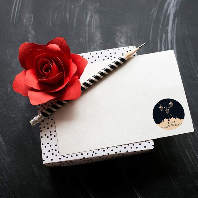 Bộ 120 Sticker Eid Mubarak Dán Trang Trí Hộp Bánh