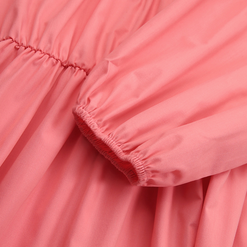 VONDA Women Korean Summer 3/4 Puff Sleeve U Neckline Loose Pleated Tunic Dress | BigBuy360 - bigbuy360.vn