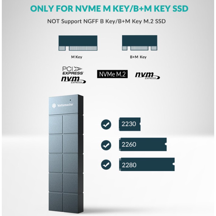 Box chuyển M.2 PCIe sang USB 3.1 Yottamaster NVM1-C3