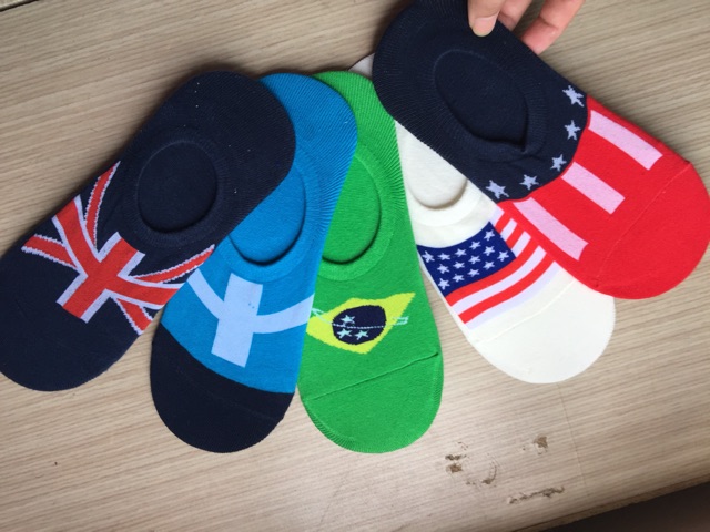 Dây nịt nam hình chữ S tặng 05 tất hình cờ các nước