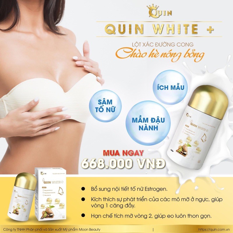 TĂNG SIZE VÒNG 1- Viên Uống Nội Tiết Tố Nữ - Ngừa Khô  Quin (Chuẩn Chính Hãng 100%) NEW NEW | Thế Giới Skin Care