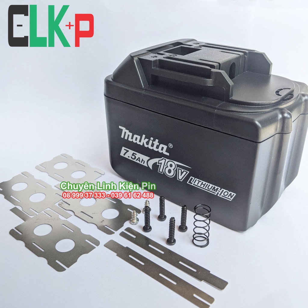 Vỏ pin in Makita 18V 3 hàng kèm ốc inox