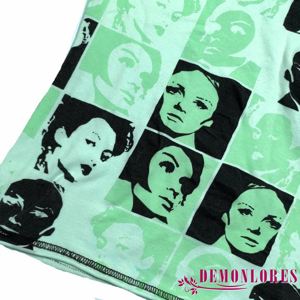 Áo thun thân ngắn yk2 in hình chân dung phong cách harajuku cổ điển thời trang mùa hè cho nữ