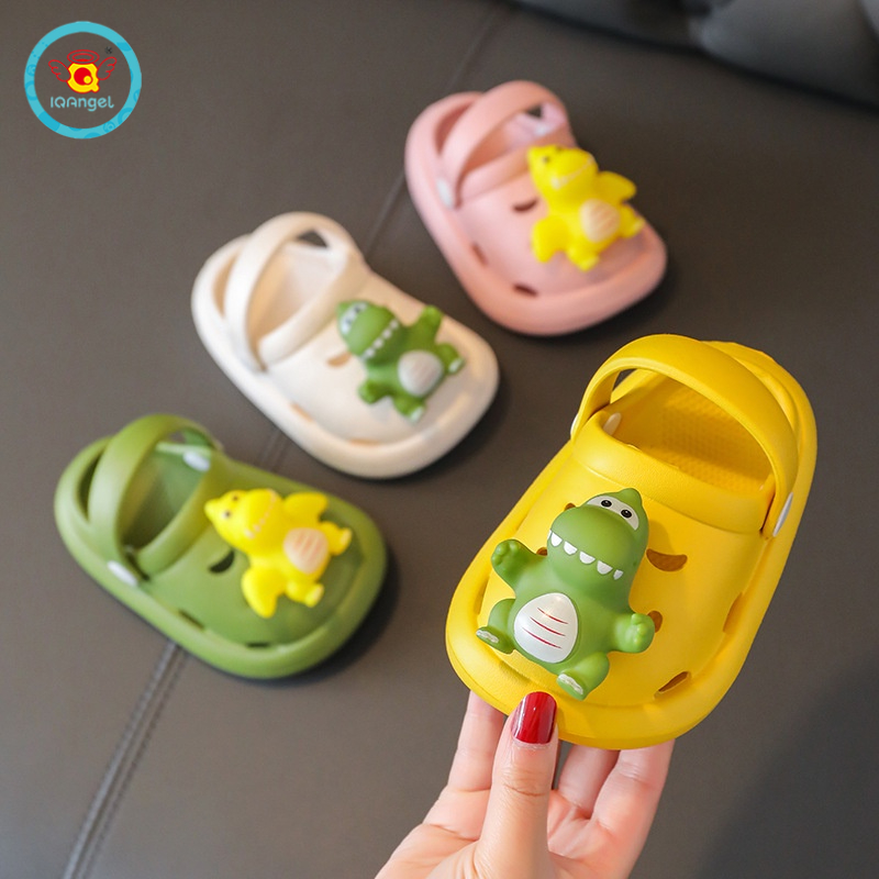Dép sandal IQ ANGEL đế dày mềm mại chống trượt họa tiết hoạt hình thời trang mùa hè cho bé trai và bé gái