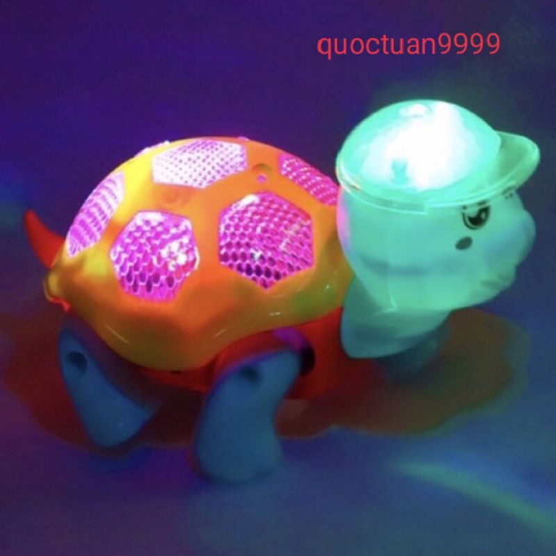 Đồ chơi con rùa ngộ nghĩnh biết bò phát nhạc và đèn kèm dây dắt cho bé