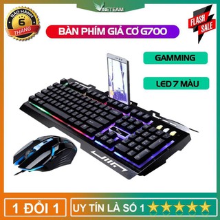 Bàn phím giả cơ G700 siêu nhay, bàn phím chơi game, tặng kèm chuột quang