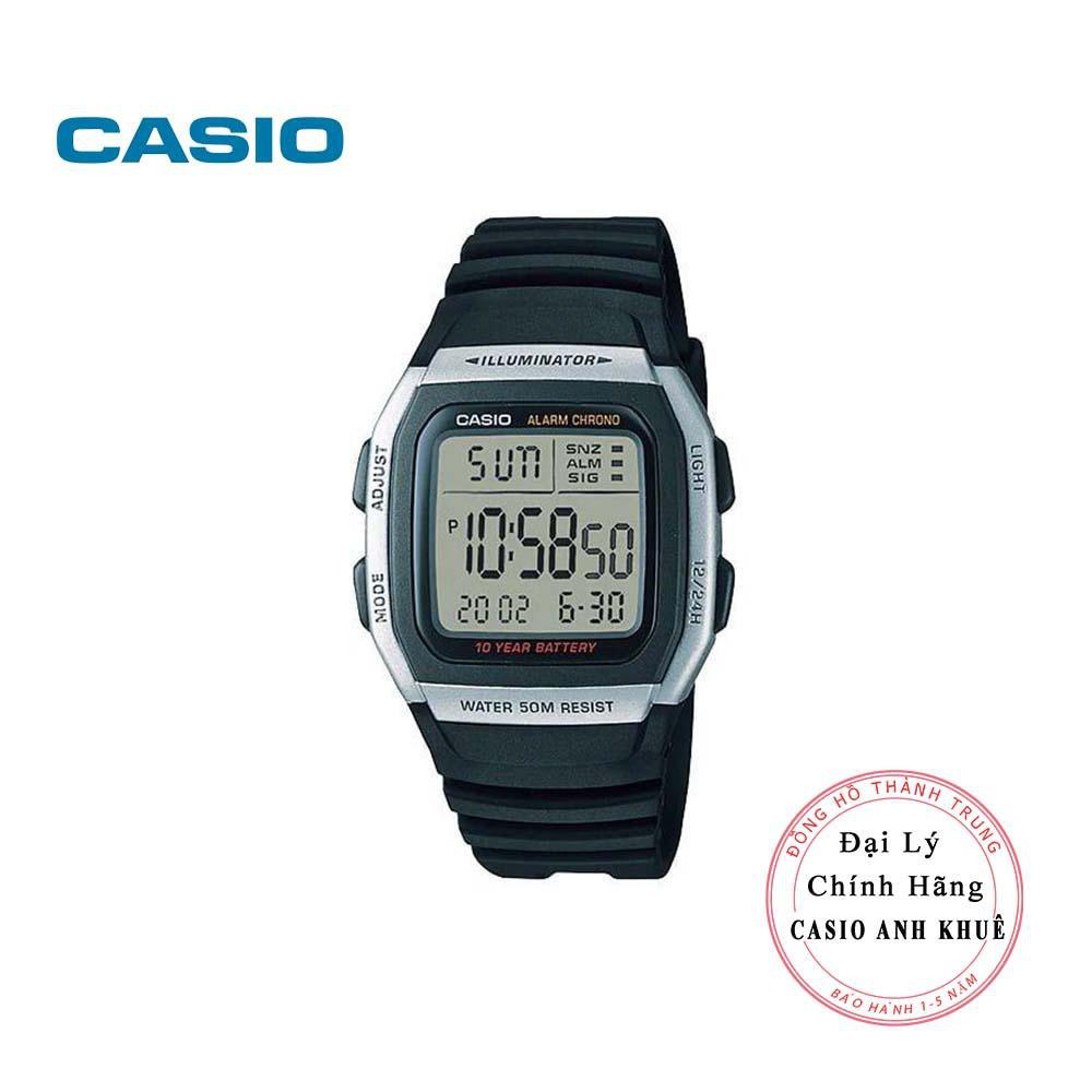 [Mã FARSBR153 giảm 15% đơn 150K] Đồng hồ nam Casio điện tử W-96H-1AVDF pin 10 năm dây nhựa