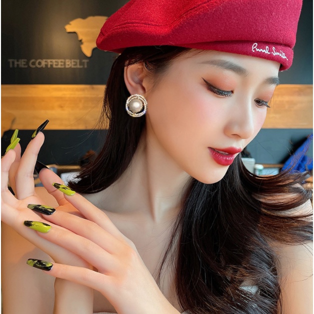 Bông tai đính hạt, ngọc tròn quý phái phong cách Hàn Quốc siêu xinh shop Phụ Kiện Tiên Tiên