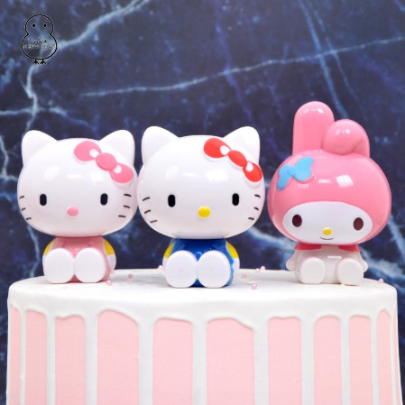 Set 3 mèo Hello kitty trang trí bánh kem, topper cake