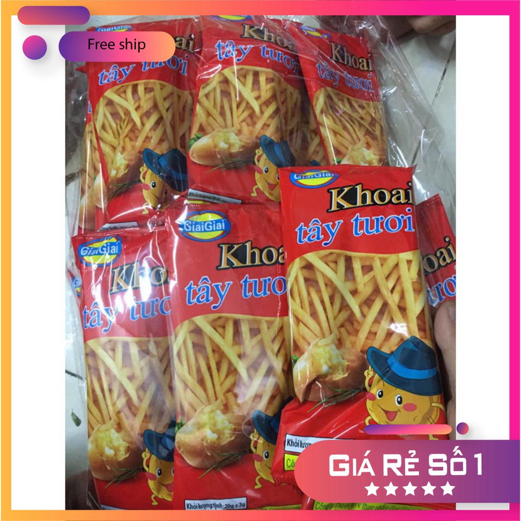 Snack khoai tây tươi chiên giòn Giai Giai gói 20gr