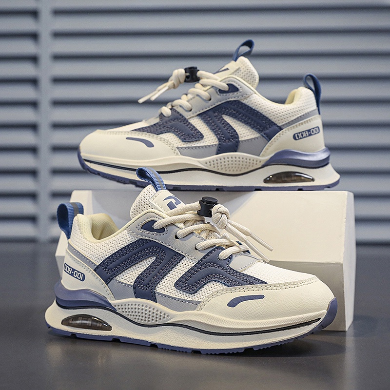 Giày Sneaker Đế Dày Phối Lưới Thoáng Khí Thời Trang Mùa Hè 2022 Cho Bé 5-18 Tuổi Size 30-38