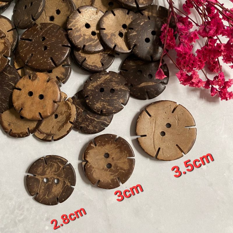 Nút dừa ,size 1 cm  đến 3.5cm