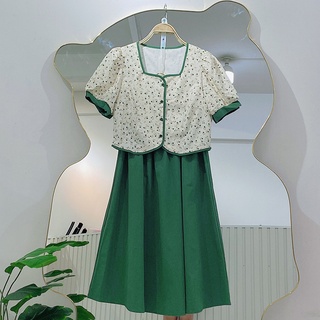 Set áo hoa nhí+chân váy dài-Shop Xàm Xí