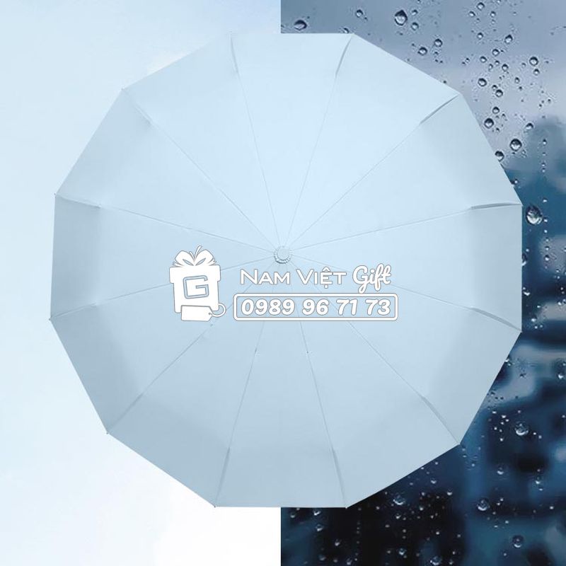 Ô Dù Chống Nắng Che Mưa Cản UV Tự Động Đóng Mở Khung 12 Xương