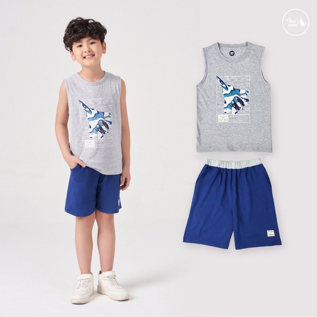 [MÃ MISSME15K GIẢM 15K] Bộ Ba Lỗ Bé Trai Bigfox, Bộ Sát Nách Trẻ Em In Hình Chất Cotton, Size Đại, Mã Xuất 21