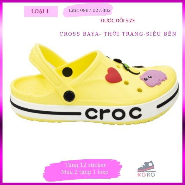 sục cross màu vàng đế bánh mìFREESHIPsục cross bít đầu hotrend BAN03 (Trùm sỉ dép cross litic)