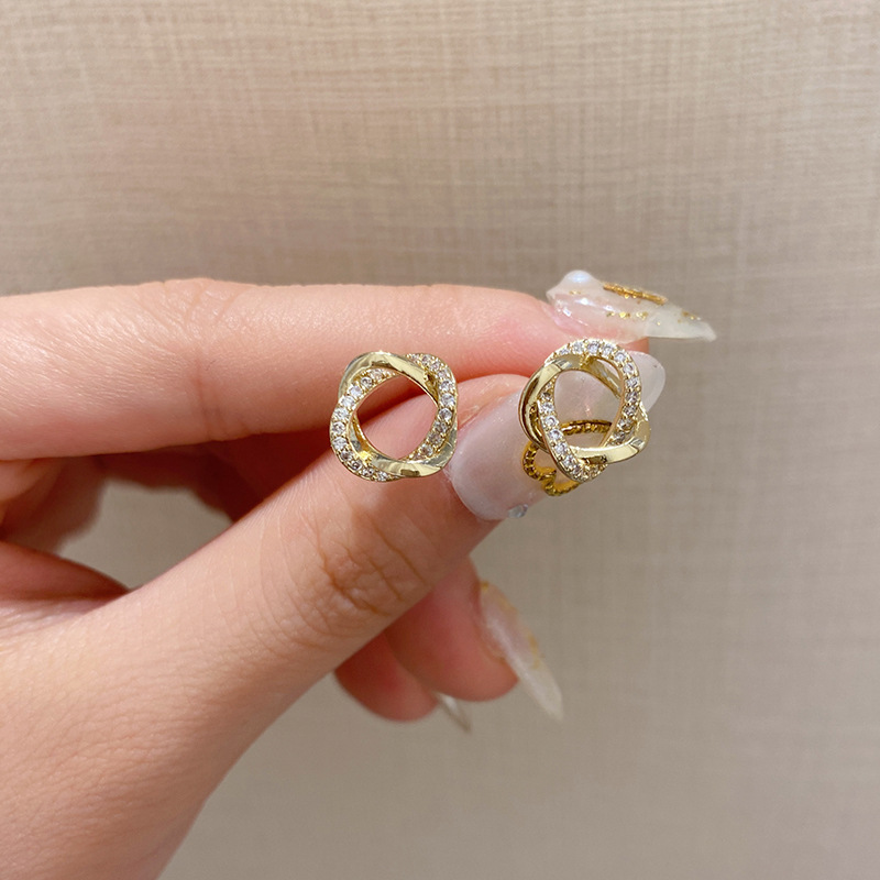 Khuyên tai bạc 925 đính đá thời trang thanh lịch dành cho nữ