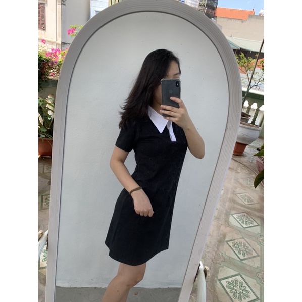 Đầm polo body tay ngắn xinh yêu, váy polo đen phối cổ trắng , đi chơi dạo phố FREESHIP | BigBuy360 - bigbuy360.vn