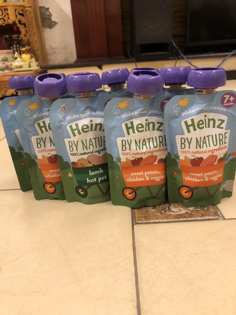 [Hàng nội địa Anh] Bột dặm hoa quả hữu cơ ăn liền cho bé 7m+ hãng Heinz