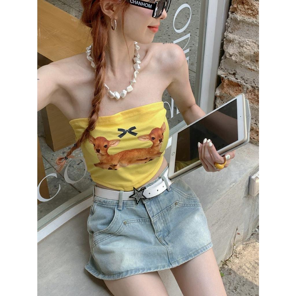 63333 Váy Denim Nhẹ Miniskirt Retro Lót