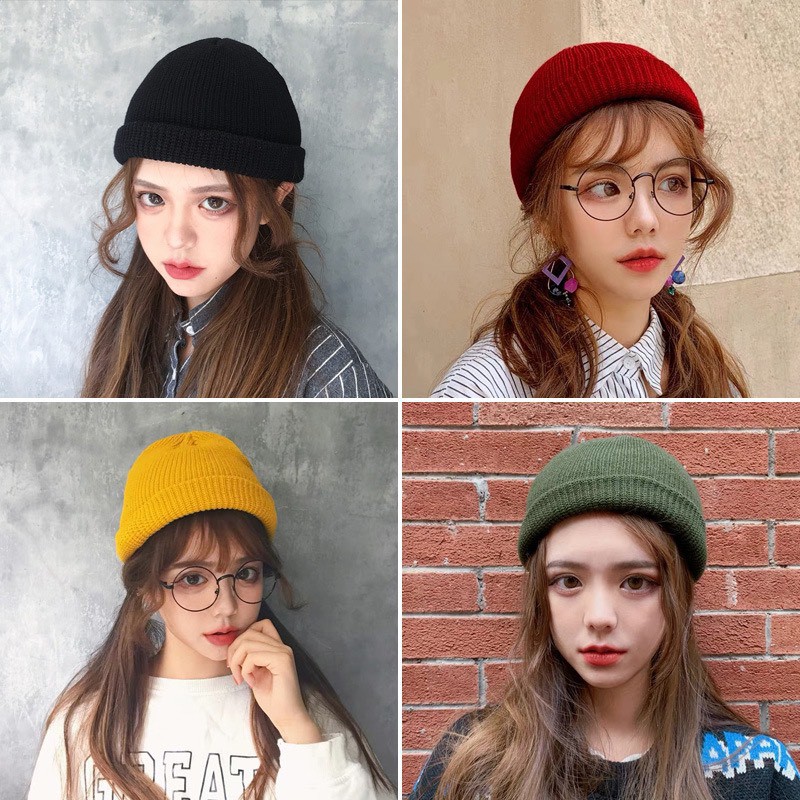 Mũ Len Beanie Trơn Dáng Ngắn 21cm ( Ảnh+Video Thật )