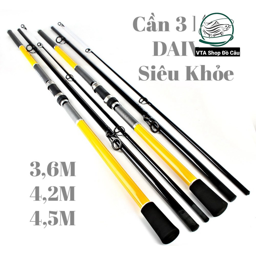 Cần câu lục cần 3 khúc daiwa Cần câu lục xa bờ siêu khỏe độ dài 3m6-4m2-4m5