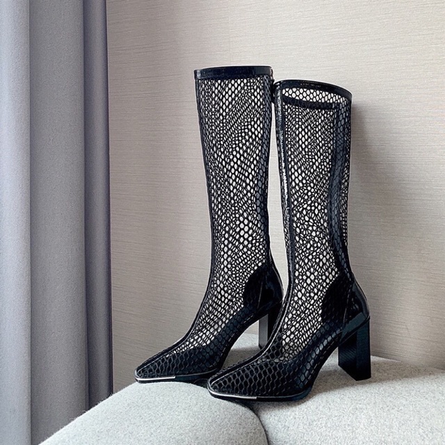 Boots Lưới Đùi Mũi Sắt [ Video e quay nhé ]