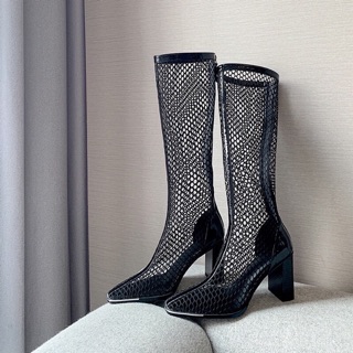 Boots lưới đùi mũi sắt