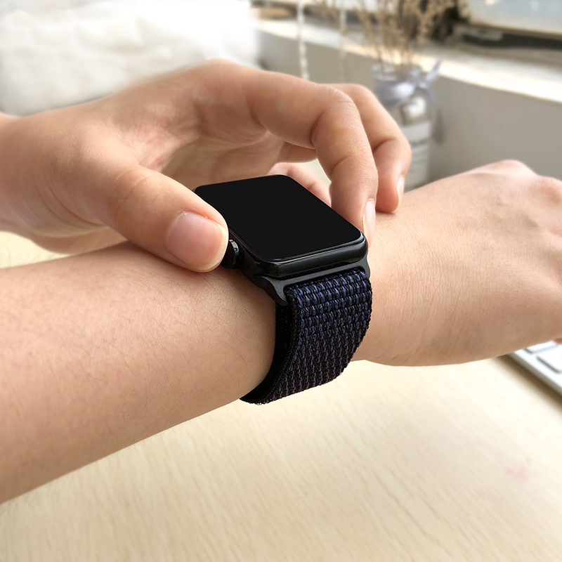 Dây Đeo Nylon Cho Đồng Hồ Thông Minh Apple Watch Ultra 49mm 44mm 40mm 42mm 38mm series 8 7 6 5 3 Se 45mm 41mm