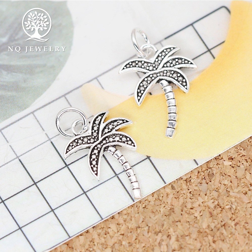 Charm bạc hình cây dừa treo - NQ Jewelry