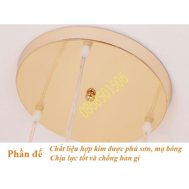 FreeShip Đèn Thả Trần - Đèn Thả Bàn Ăn MINA Pha Lê Trang Trí Hiện Đại - kèm bóng LED và đế ốp trần-bảo hành 1 năm