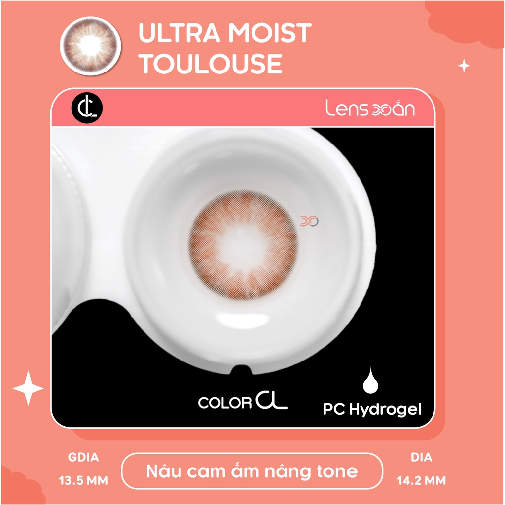 KÍNH ÁP TRÒNG CAO CẤP SIESTA ULTRA MOIST TOULOUSE ( PC HYDROGEL)- COLORCL : LENS NÂU CAM NÂNG TONE MẮT ẤM ÁP | LENS XOẮN