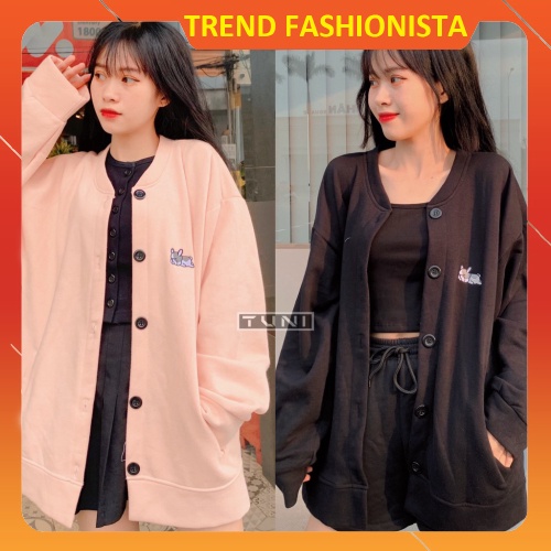 Áo hoodie nữ frong rộng From rộng cún còn lười biếng thời trang thu đông hàng y hình