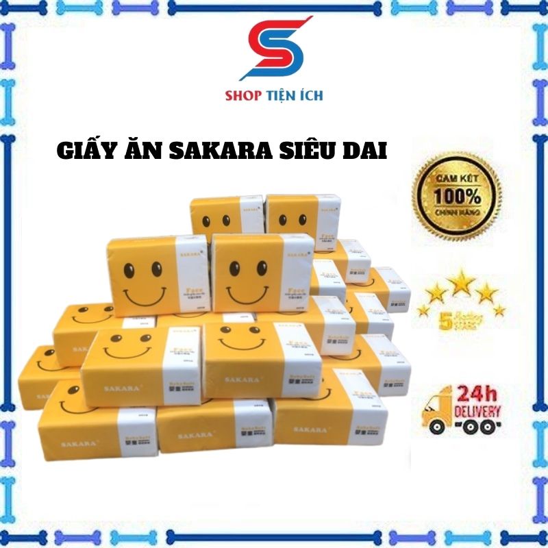 Thùng Giấy Ăn Gấu Trúc 𝓢𝓱𝓸𝓹 𝓣𝓲𝓮̣̂𝓷 𝓘́𝓬𝓱  Giấy Ăn SAKARA 30 Gói Làm Từ Bột Trúc Nguyên Sinh ( Giá Sock )
