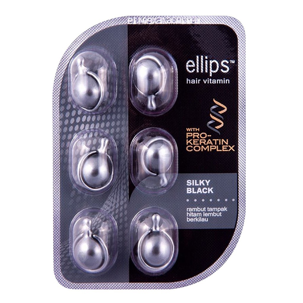 Serum dưỡng tóc ELLIPS Pro-Keratin Complex Silky Black 6 Viên-0804273