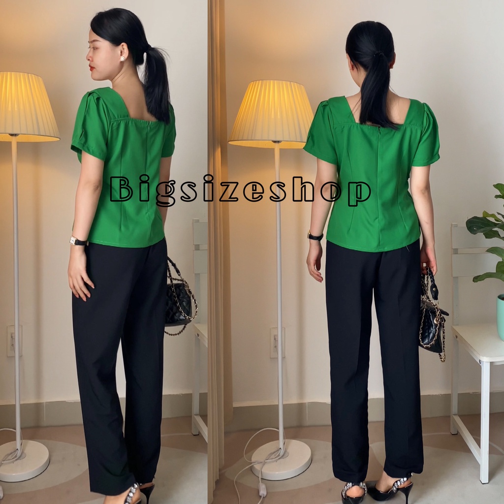 ÁO XANH PEPLUM MIX CÙNG QUẦN ĐEN ỐNG RỘNG, FORM THIẾT KẾ CHE KHUYẾT ĐIỂM 3 VÒNG, TỰ TIN XUỐNG PHỐ