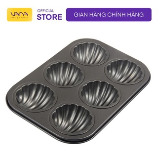 Khay chống dính 6 ô sò tròn, khuôn bánh madeleine