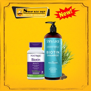 Combo Chống Giảm Rụng Tóc, Mọc Tóc Dầu Gội Biotin + Viên Uống Biotin Mỹ