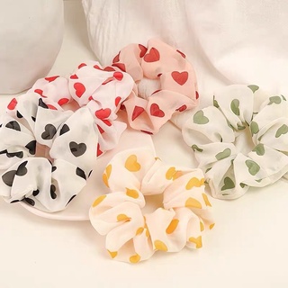 Dây buộc tóc scrunchie trái tim dễ thương ❤️