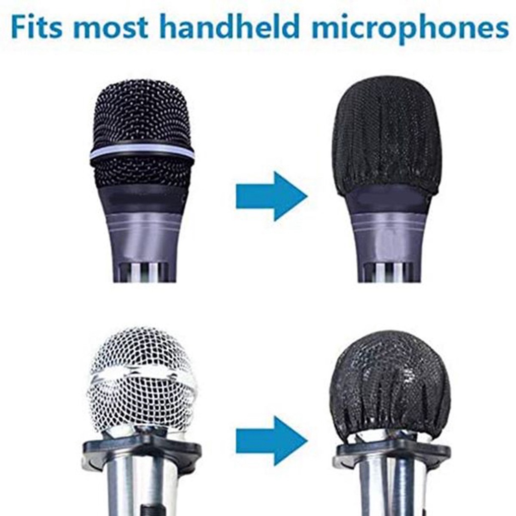 Combo 100 Cái Bọc Micro Karaoke Dùng 1 Lần, màu chấm bi và đen.
