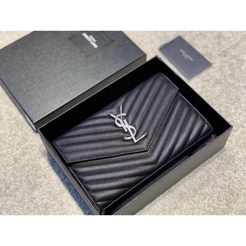Túi đeo chéo cầm tay Monogramme Envelope Chain Wallet cltuch khoá bạc vân cao cấp