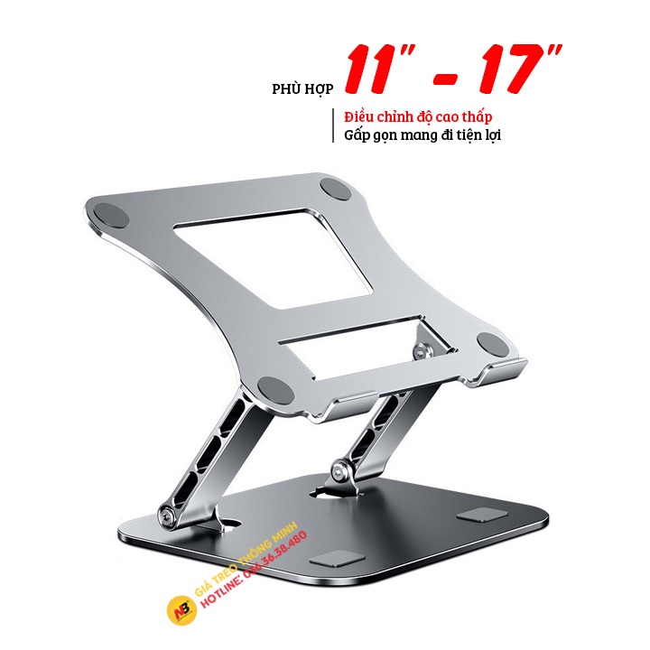 Giá đỡ laptop tablet bằng nhôm - LS515 - 11 - 17 Inch - Đế tản nhiệt nâng Mac.book - máy tính bảng - Ipa.d