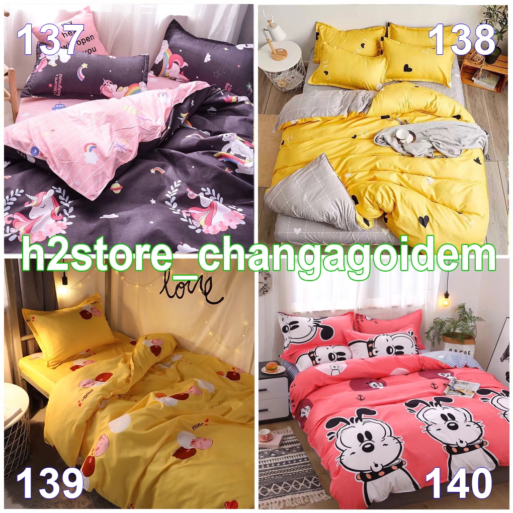 CHĂN PHAO Bộ Cotton Poly Nhập Khẩu Ga Hàn Quốc Phối Màu (gạt trái xem mẫu) | BigBuy360 - bigbuy360.vn