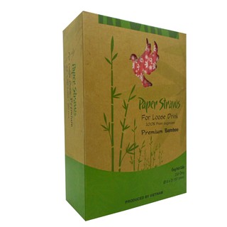 Phi 6 - Hộp 250 ống hút giấy làm từ sợi mía