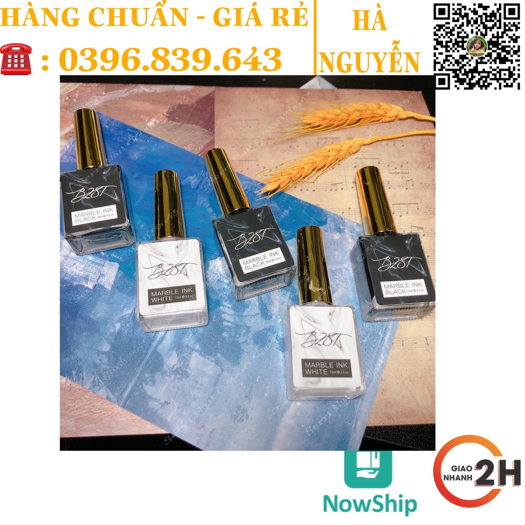 Cồn Loang Trắng, Đen B281 - Loang Cồn Lẻ Màu Làm Mable Vân Đá- decor móng