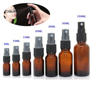 [Hàng mới về] Chai xịt rỗng bằng thủy tinh màu hổ phách dùng đựng tinh dầu dung tích 5ml-100ml tùy chọn