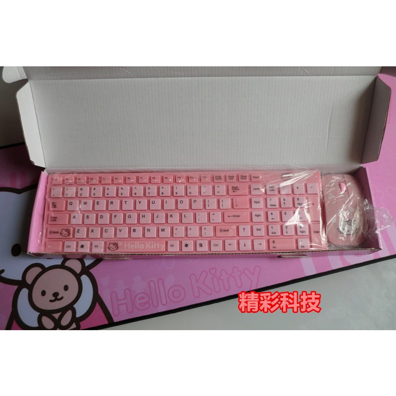 Bộ Bàn Phím + Chuột Không Dây Hình Hello Kitty Cho Asus Lenovo Apple Samsung Hp