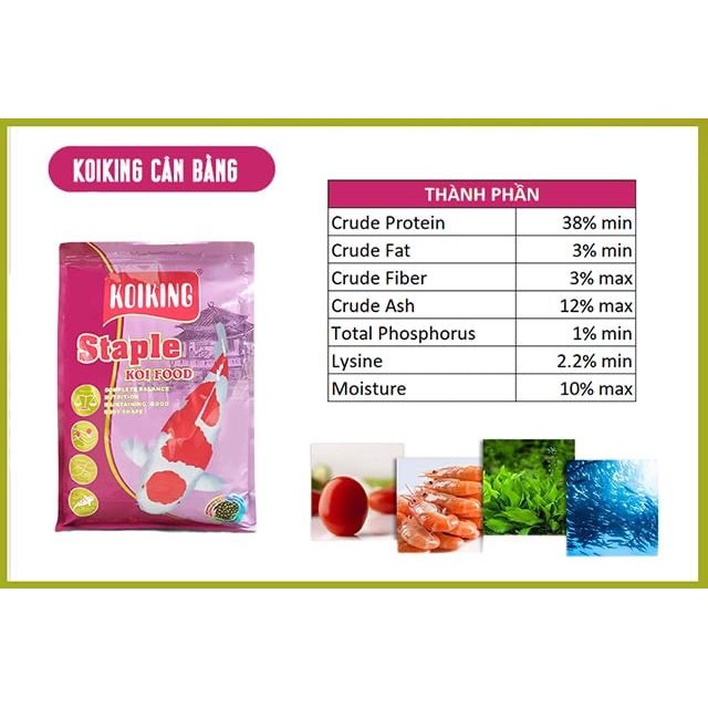 THỨC ĂN CÁ KOIKING CÂN BẰNG, TĂNG TRƯỞNG, TĂNG MÀU SỨC ĐỀ KHÁNG 5KG