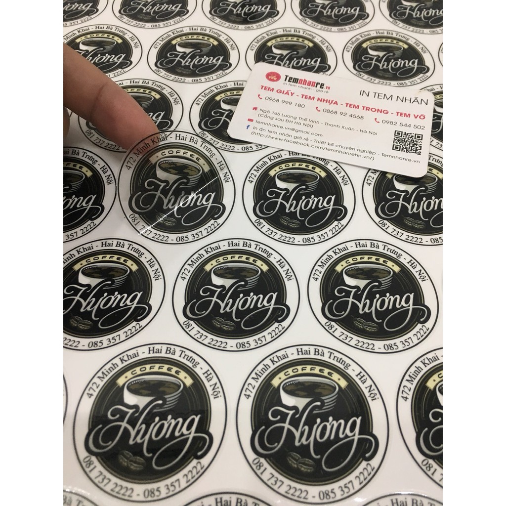 In tem nhãn decan trong, decan chống nước, decan nilon sticker A3 theo yêu cầu | BigBuy360 - bigbuy360.vn